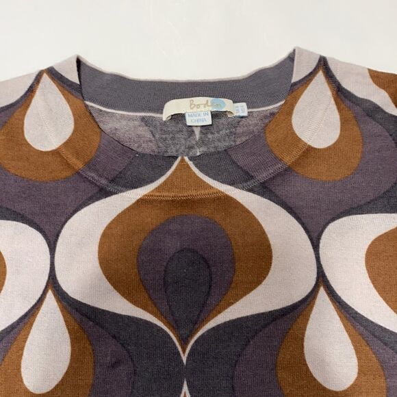 Boden Modern Print Lightweight Wool Crewneck Sweater Size 4 - Picture 5 of 8
